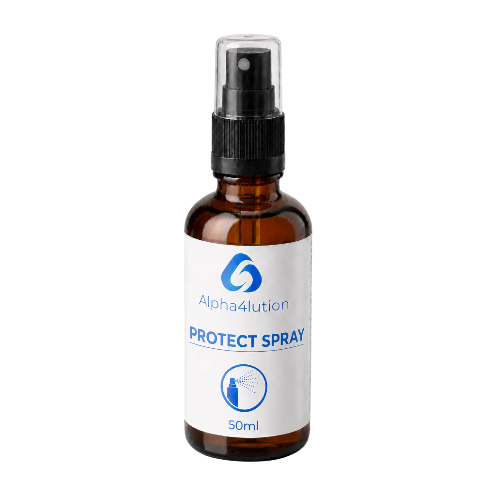 Protect Spray in der 50-ml-Flasche aus Miron-Violettglas mit Sprühspender