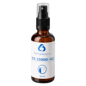 Vitamin D3 + K2 Spray in der 30-ml-Sprühflasche aus Braunglas