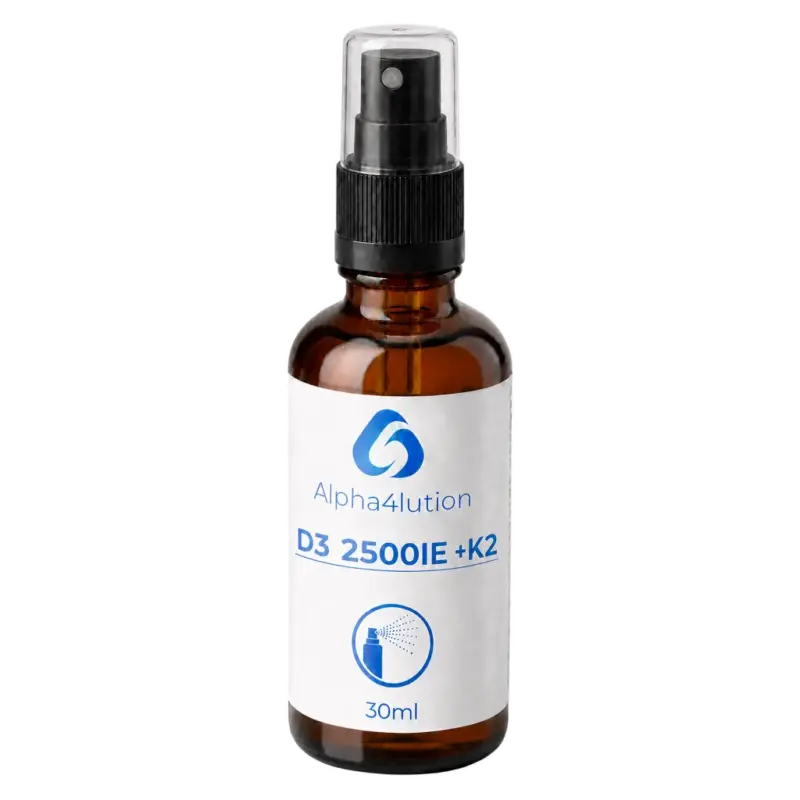 Spray Vitamine D3 + K2 – 2 500 UI de D3 et 50 µg de K2
